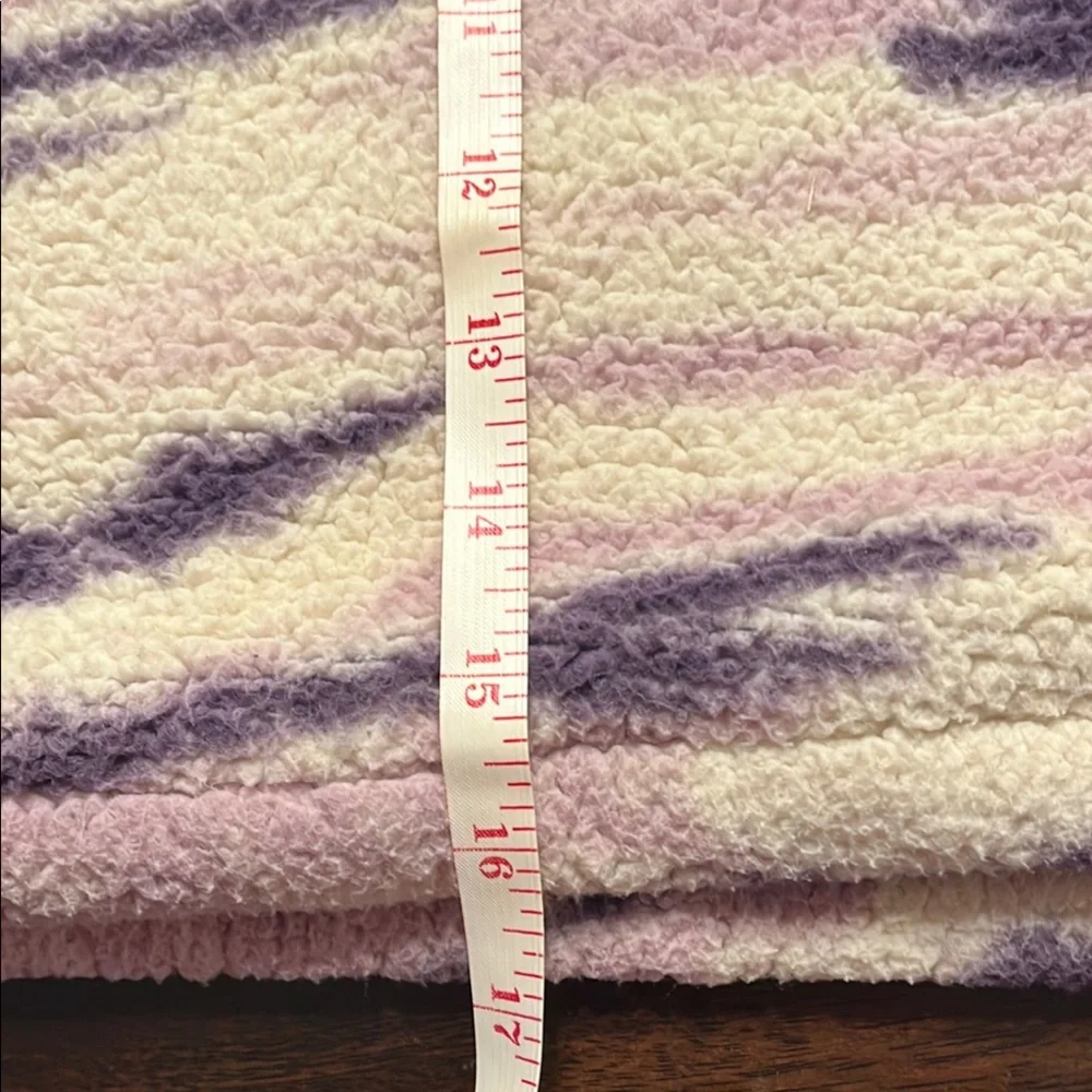Carter's Girls Purple & Cream 1/3 Zip Fleece Pullover Size 7/7A